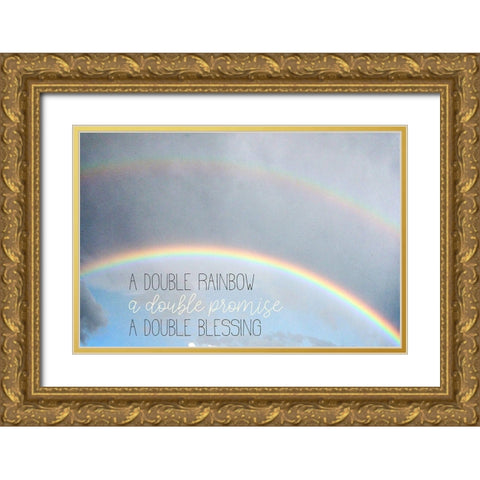 Double Rainbow Gold Ornate Wood Framed Art Print with Double Matting by Allen, Kimberly