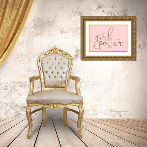 Girl Power Gold Ornate Wood Framed Art Print with Double Matting by Allen, Kimberly