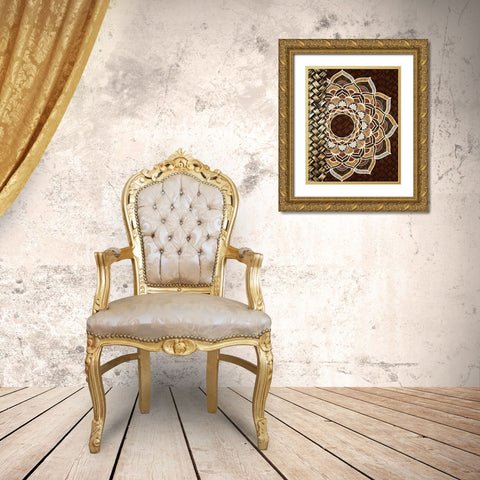 Mandala Weave 1 Gold Ornate Wood Framed Art Print with Double Matting by Allen, Kimberly