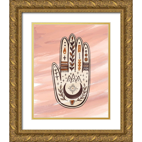 Palmistry 3 Gold Ornate Wood Framed Art Print with Double Matting by Allen, Kimberly
