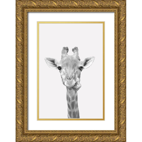 Quirky Giraffes 2 Gold Ornate Wood Framed Art Print with Double Matting by Allen, Kimberly