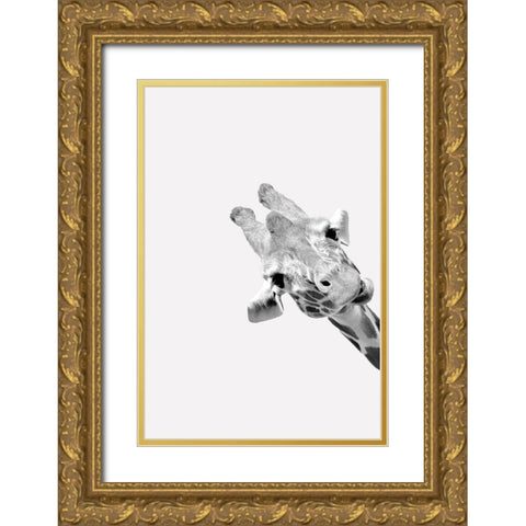 Quirky Giraffes 3 Gold Ornate Wood Framed Art Print with Double Matting by Allen, Kimberly