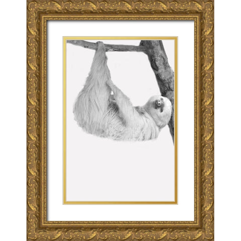 Quirky Sloths 1 Gold Ornate Wood Framed Art Print with Double Matting by Allen, Kimberly