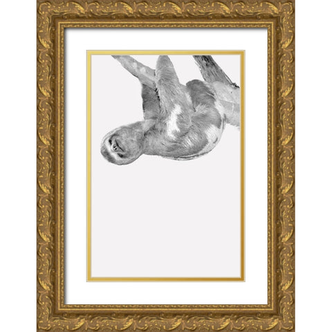 Quirky Sloths 3 Gold Ornate Wood Framed Art Print with Double Matting by Allen, Kimberly