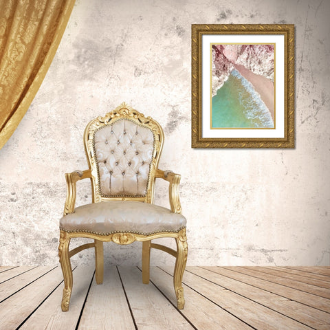 Beach Cliffs Gold Ornate Wood Framed Art Print with Double Matting by Allen, Kimberly