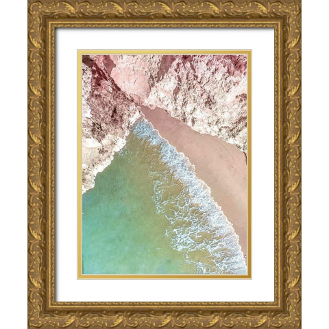 Beach Cliffs Gold Ornate Wood Framed Art Print with Double Matting by Allen, Kimberly