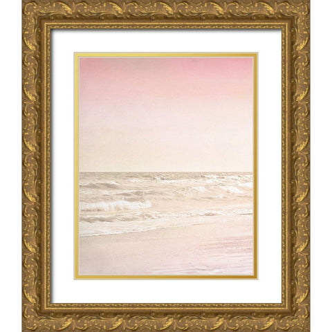 Beach Pink 1 Gold Ornate Wood Framed Art Print with Double Matting by Allen, Kimberly