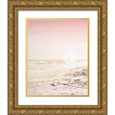 Beach Pink 2 Gold Ornate Wood Framed Art Print with Double Matting by Allen, Kimberly