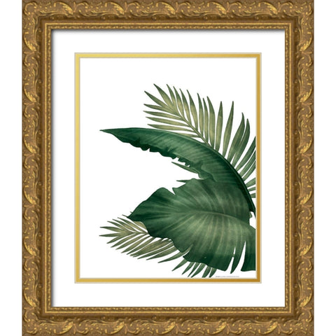 Palms 3 Gold Ornate Wood Framed Art Print with Double Matting by Allen, Kimberly