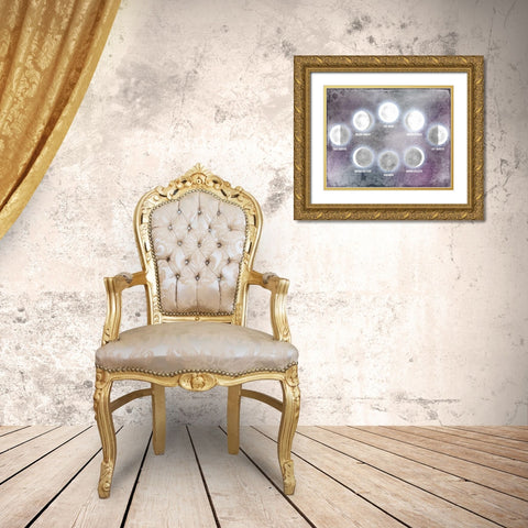 Phases of the Moon Gold Ornate Wood Framed Art Print with Double Matting by Allen, Kimberly