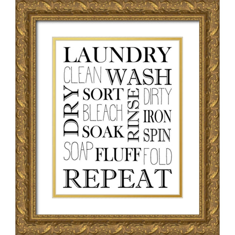 Repeat Laundry Gold Ornate Wood Framed Art Print with Double Matting by Allen, Kimberly