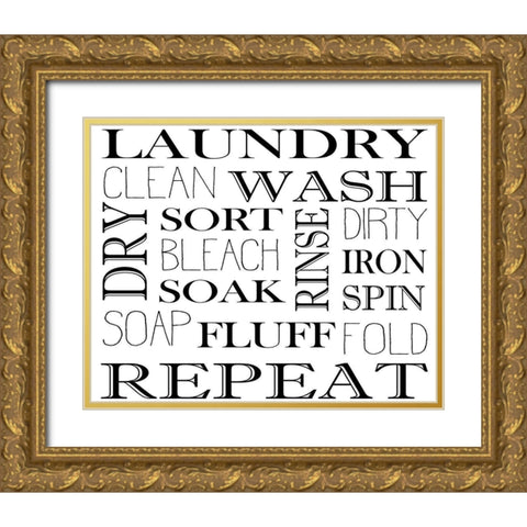Repeat Laundry Horizontal Gold Ornate Wood Framed Art Print with Double Matting by Allen, Kimberly
