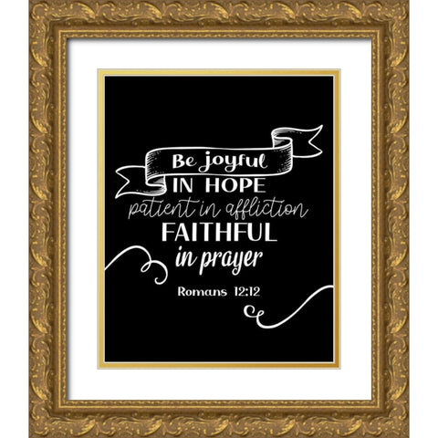 Be Joyful Gold Ornate Wood Framed Art Print with Double Matting by Allen, Kimberly
