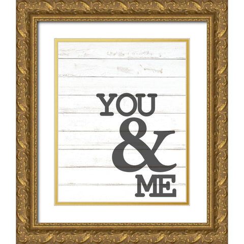 You Plus Me 2 Gold Ornate Wood Framed Art Print with Double Matting by Allen, Kimberly