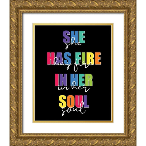 She Has Gold Ornate Wood Framed Art Print with Double Matting by Allen, Kimberly