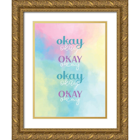 Okay Gold Ornate Wood Framed Art Print with Double Matting by Allen, Kimberly