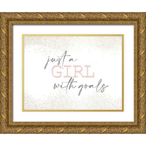 Just a Girl Gold Ornate Wood Framed Art Print with Double Matting by Allen, Kimberly