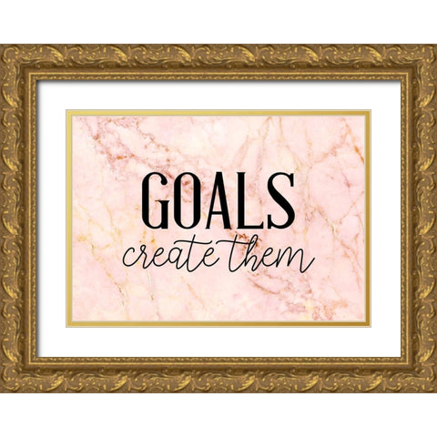 Goals Gold Ornate Wood Framed Art Print with Double Matting by Allen, Kimberly