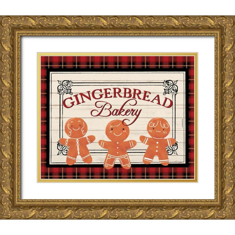 Gingerbread Bakery Gold Ornate Wood Framed Art Print with Double Matting by Allen, Kimberly