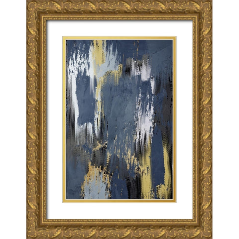 Painted Strokes 1 V2 Gold Ornate Wood Framed Art Print with Double Matting by Allen, Kimberly