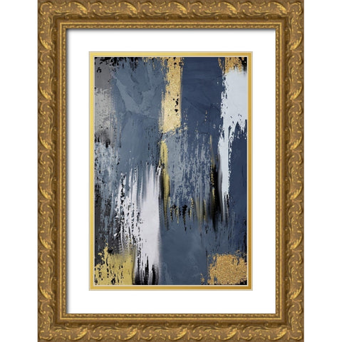 Painted Strokes 2 V2 Gold Ornate Wood Framed Art Print with Double Matting by Allen, Kimberly