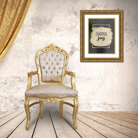 Choose Joy Gold Ornate Wood Framed Art Print with Double Matting by Allen, Kimberly