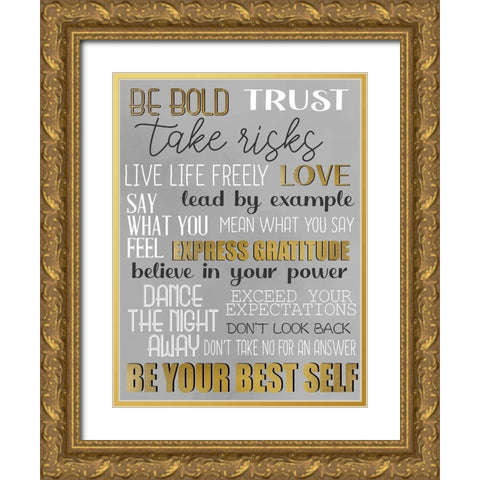 Be Bold 1 Gold Ornate Wood Framed Art Print with Double Matting by Allen, Kimberly