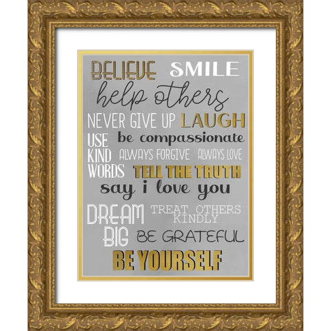 Be Bold 2 Gold Ornate Wood Framed Art Print with Double Matting by Allen, Kimberly