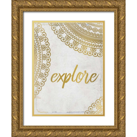 Wander Henna Gold 4 Gold Ornate Wood Framed Art Print with Double Matting by Allen, Kimberly