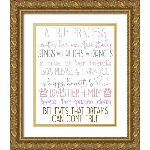 A True Princess 2 Gold Ornate Wood Framed Art Print with Double Matting by Allen, Kimberly