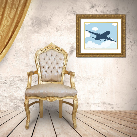 Jet 1 Gold Ornate Wood Framed Art Print with Double Matting by Allen, Kimberly