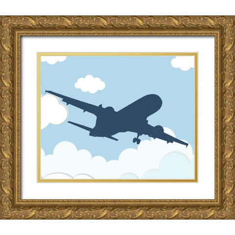 Jet 1 Gold Ornate Wood Framed Art Print with Double Matting by Allen, Kimberly