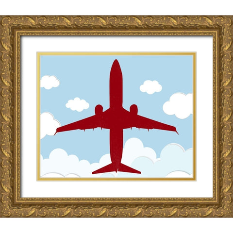 Jet 2 Gold Ornate Wood Framed Art Print with Double Matting by Allen, Kimberly