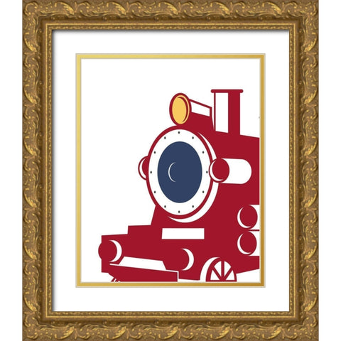 Eat Sleep Trains 3 Gold Ornate Wood Framed Art Print with Double Matting by Allen, Kimberly