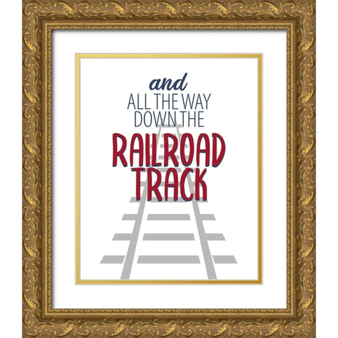 Railroad Track 3 Gold Ornate Wood Framed Art Print with Double Matting by Allen, Kimberly