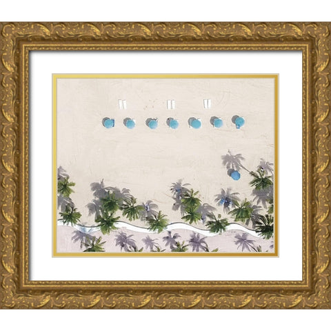 Aerial Beach 4 Gold Ornate Wood Framed Art Print with Double Matting by Allen, Kimberly