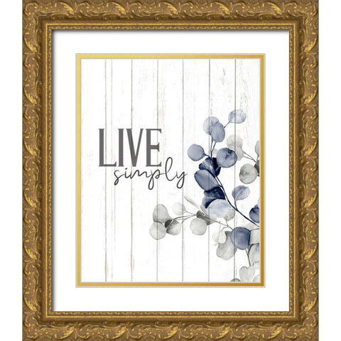 Enjoy and Live 2 Gold Ornate Wood Framed Art Print with Double Matting by Allen, Kimberly