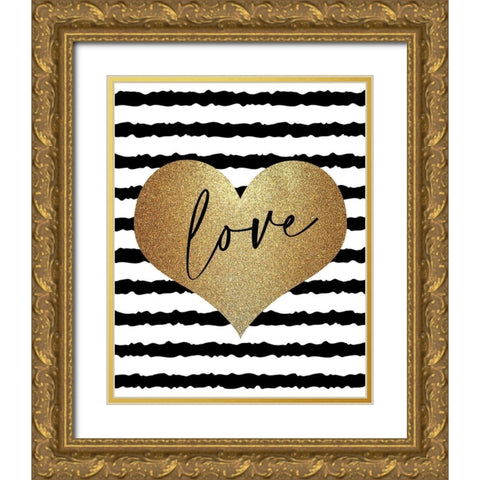 Couture Love 2 Gold Ornate Wood Framed Art Print with Double Matting by Allen, Kimberly