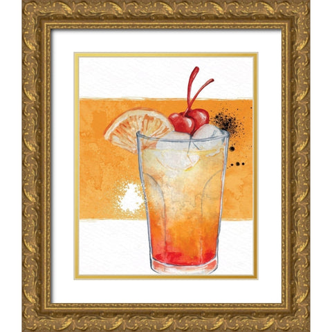 Cocktail Hour 4 Gold Ornate Wood Framed Art Print with Double Matting by Allen, Kimberly