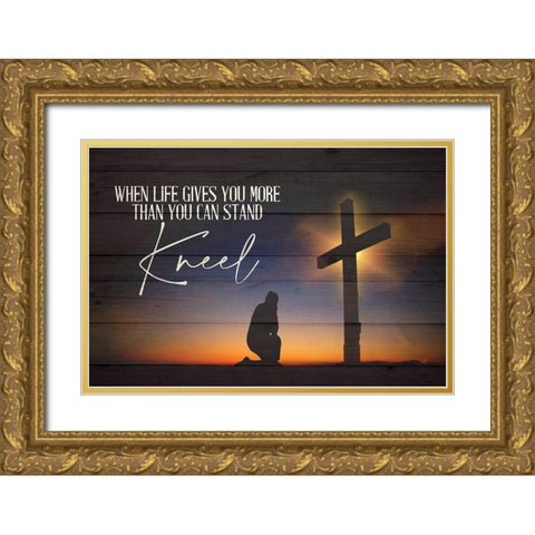 Kneel Gold Ornate Wood Framed Art Print with Double Matting by Allen, Kimberly