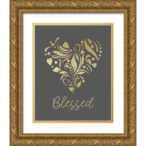 Blessed Heart Gold Ornate Wood Framed Art Print with Double Matting by Allen, Kimberly