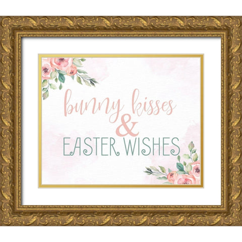Easter Wishes Gold Ornate Wood Framed Art Print with Double Matting by Allen, Kimberly