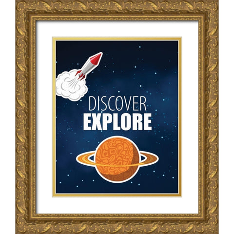 Explore Space Gold Ornate Wood Framed Art Print with Double Matting by Allen, Kimberly