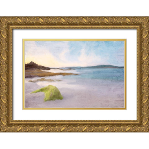Beachy Gold Ornate Wood Framed Art Print with Double Matting by Allen, Kimberly