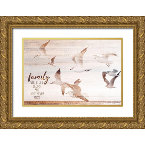 Love Never Ends Gold Ornate Wood Framed Art Print with Double Matting by Allen, Kimberly