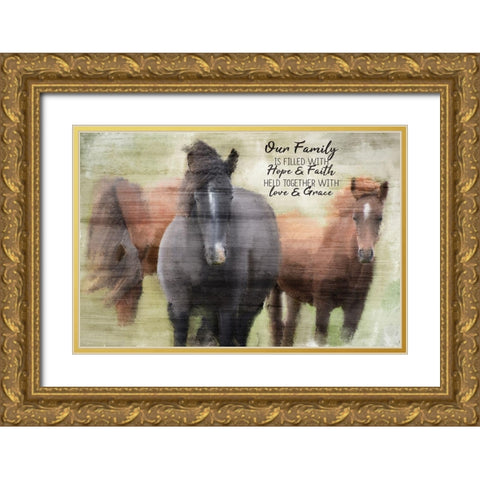 Our Family Gold Ornate Wood Framed Art Print with Double Matting by Allen, Kimberly