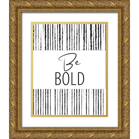 Be Bold Stripes Gold Ornate Wood Framed Art Print with Double Matting by Allen, Kimberly