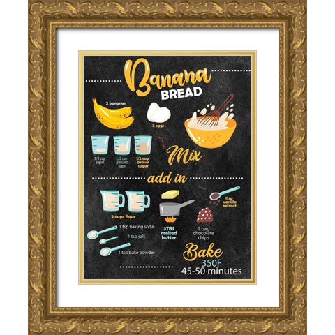 Bannana Bread Gold Ornate Wood Framed Art Print with Double Matting by Allen, Kimberly