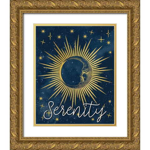 Moon Serenity Gold Ornate Wood Framed Art Print with Double Matting by Allen, Kimberly