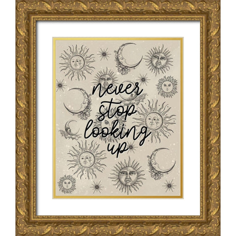 Moon And Sun Gold Ornate Wood Framed Art Print with Double Matting by Allen, Kimberly